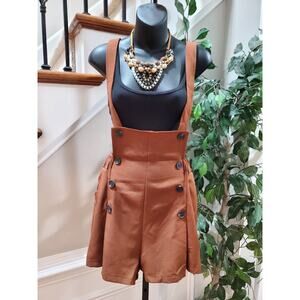 Shein Curve Women Brown & Black Polyester Scoop Neck Sleeveless Romper Size L